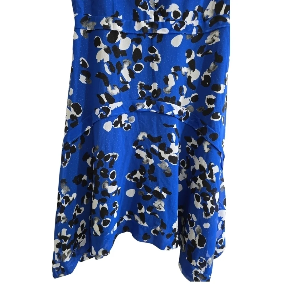 NWOT Cabi Untamed Mini Dress Electric Blue Floral Size Medium #5576 Black White - Picture 6 of 11